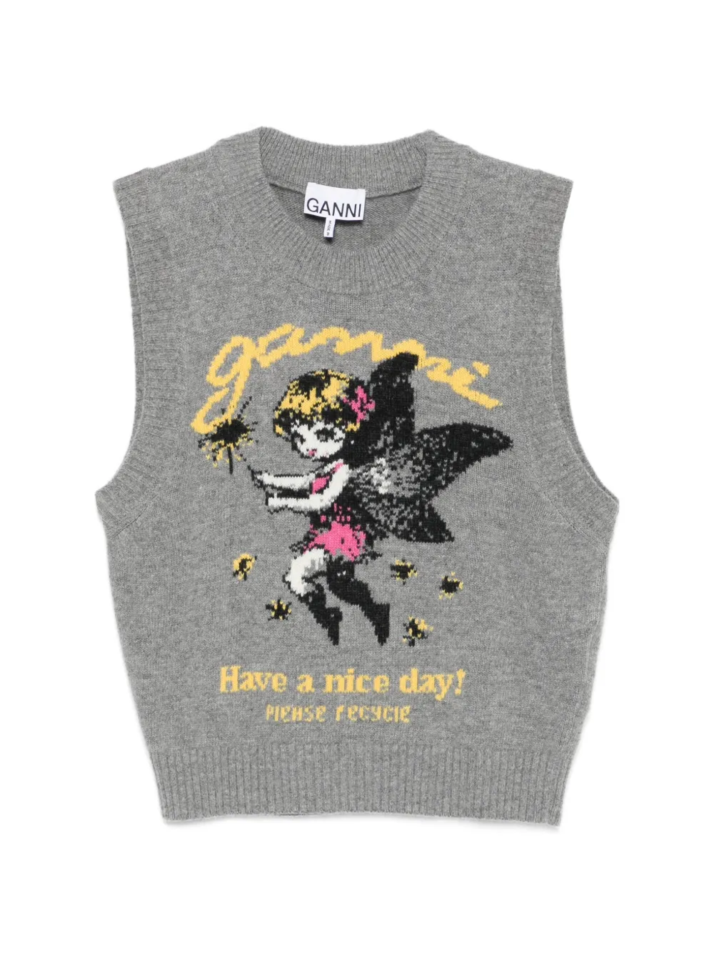 GANNI graphic vest - Grigio