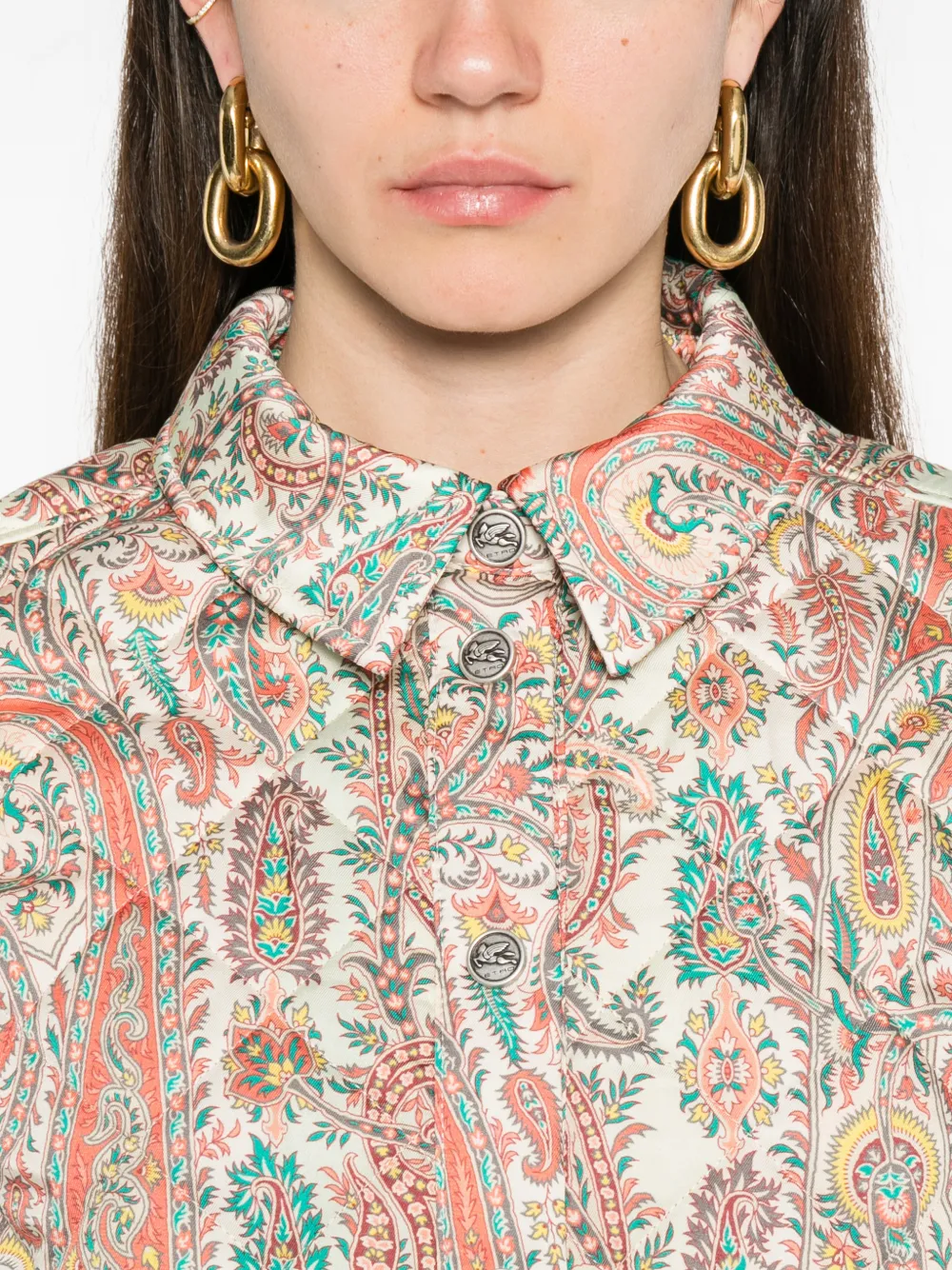 ETRO Donsjack met paisley-print Beige