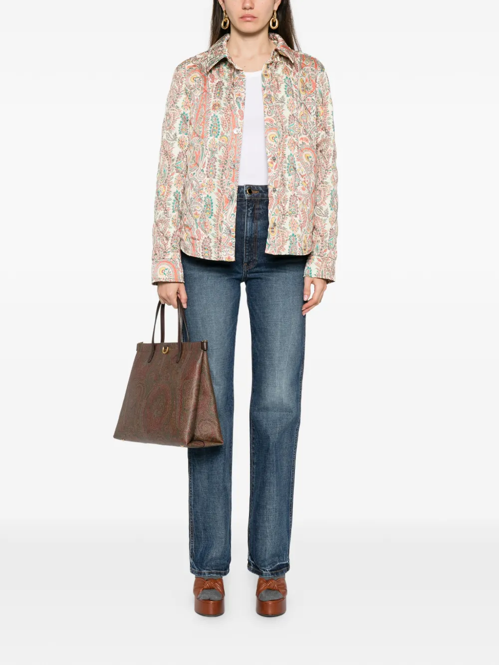  Etro Paisley-print Puffer Jacket - Neutrals 