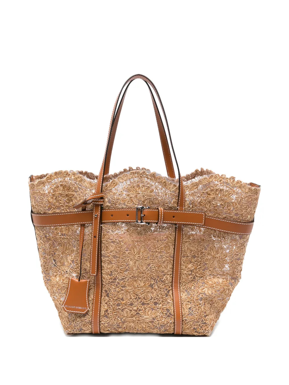Ermanno Scervino lace-overlay tote bag - Toni neutri