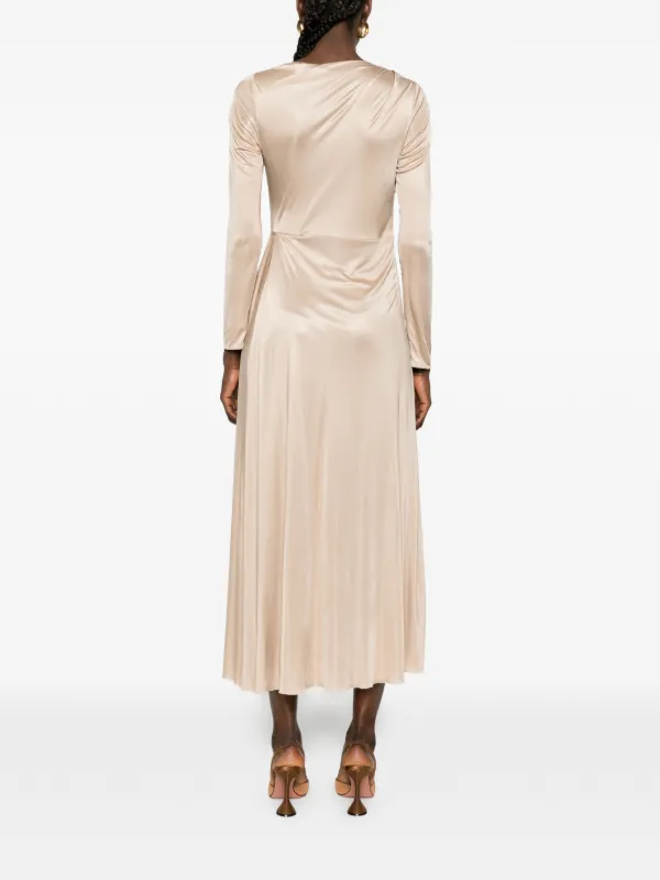 Fabiana Filippi Draped Belted Midi Dress | Neutrals | FARFETCH