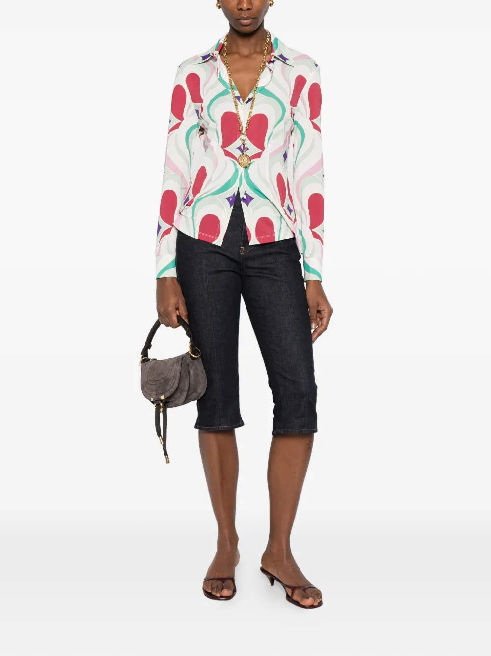Geometric Pattern Buttoned Shirt