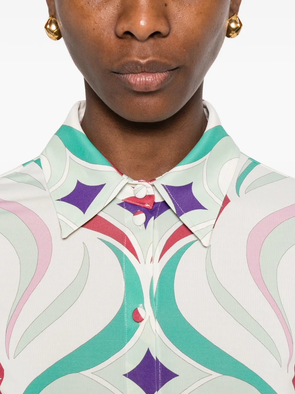 Geometric Pattern Buttoned Shirt