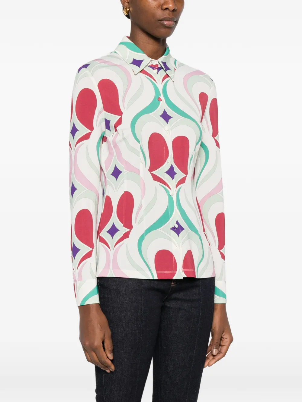 Geometric Pattern Buttoned Shirt