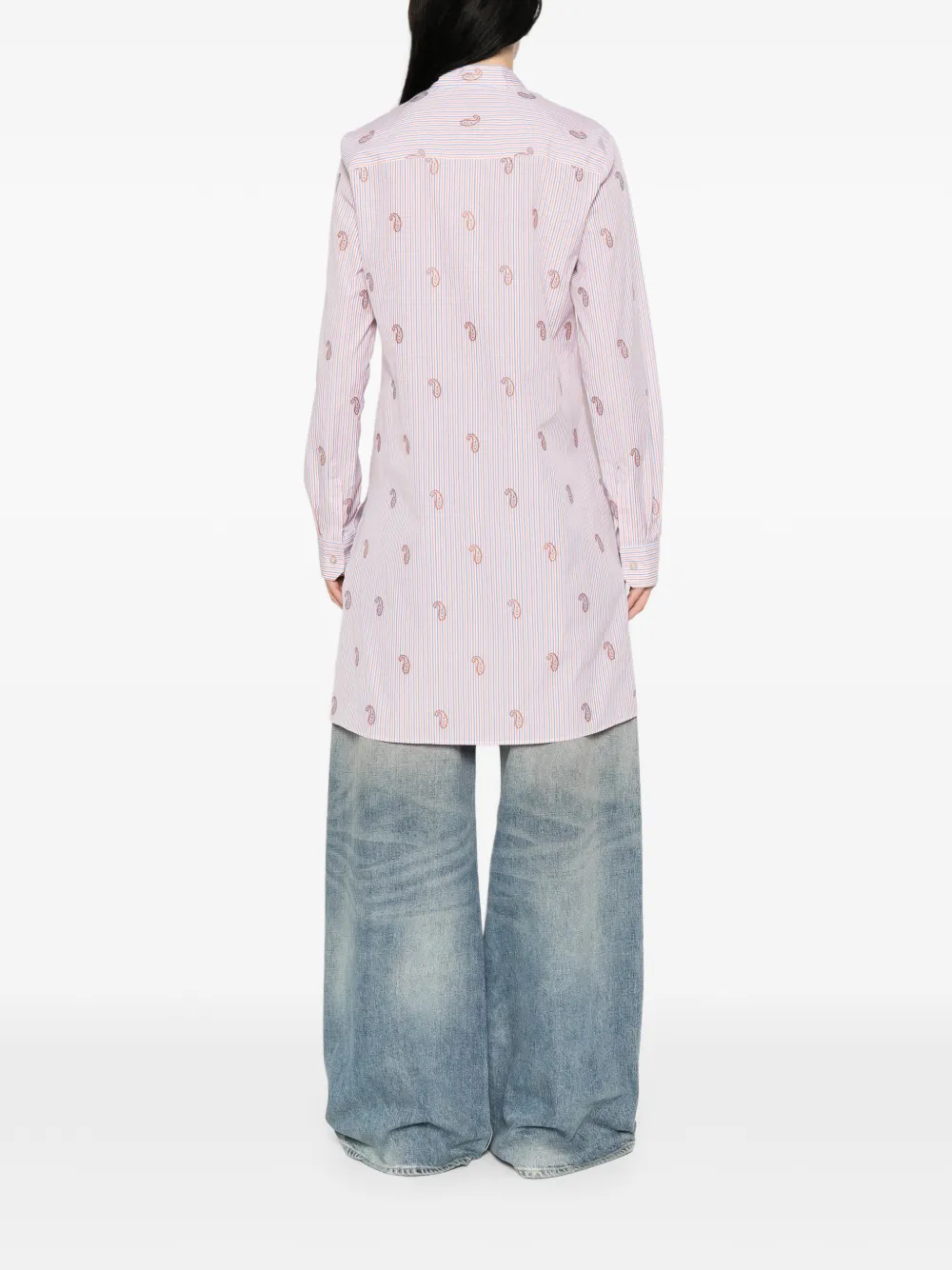 ETRO Gestreepte blouse met paisley-print Wit