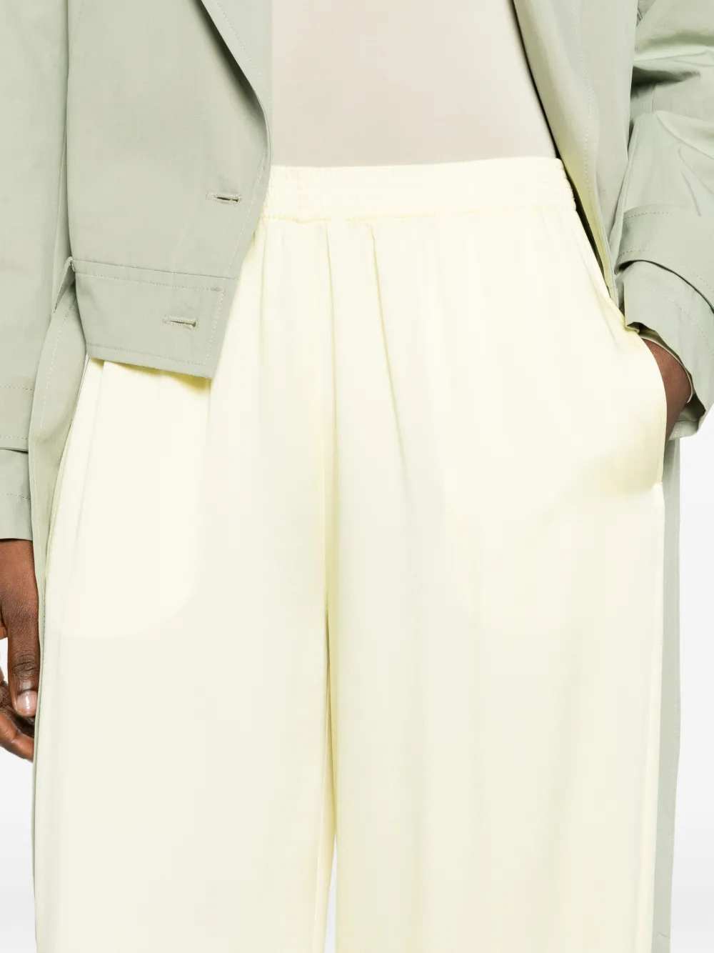 Fabiana Filippi Palazzo broek met elastische tailleband Geel