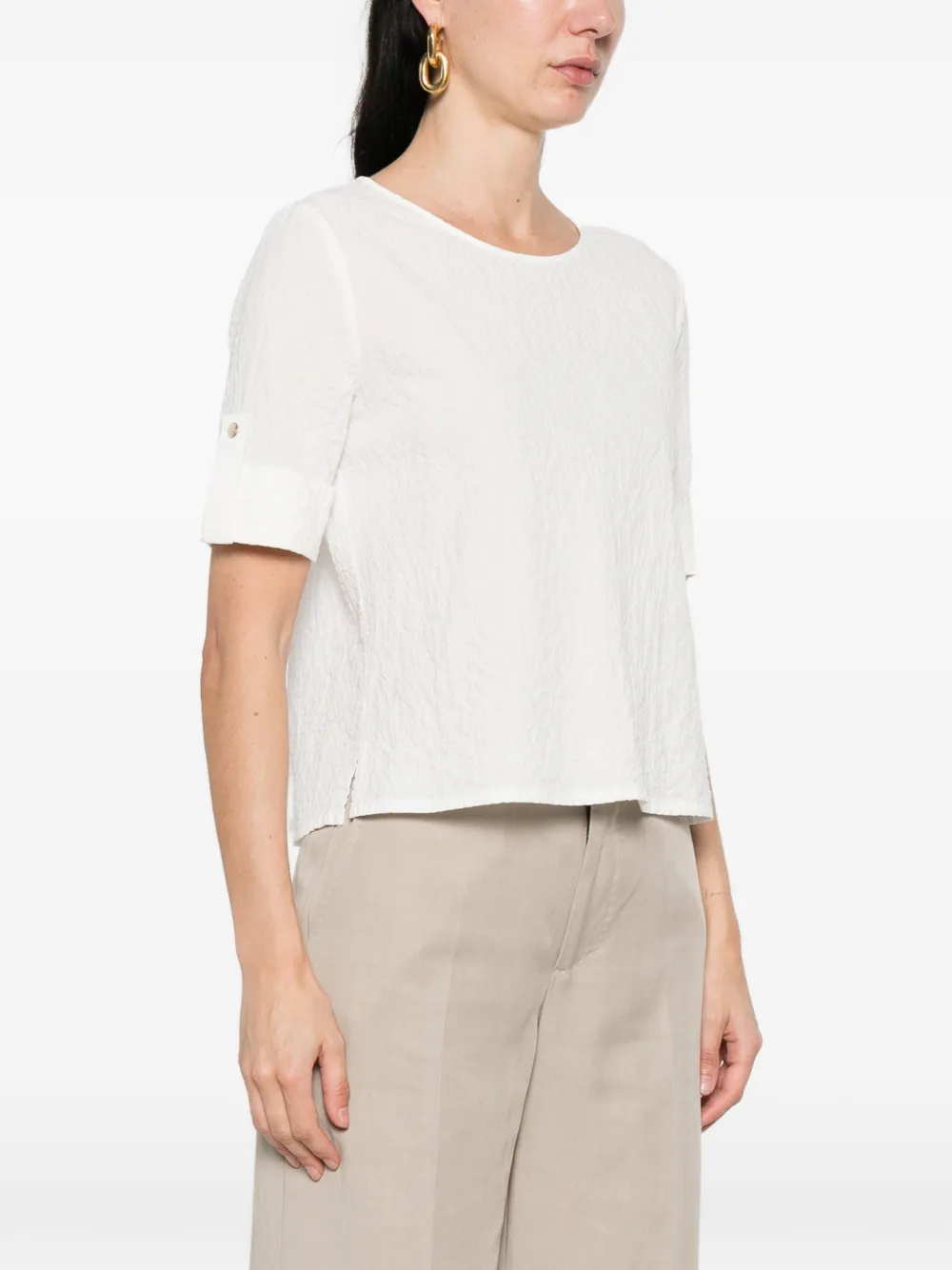 Herno Blouse met ronde hals Wit