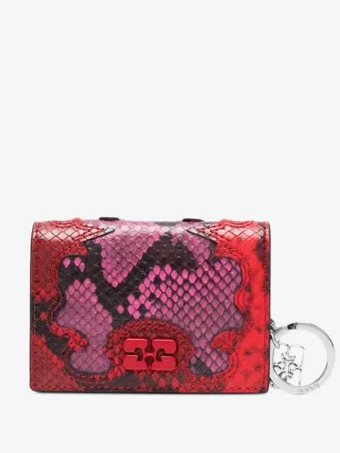 GANNI snakeskin charm cardholder