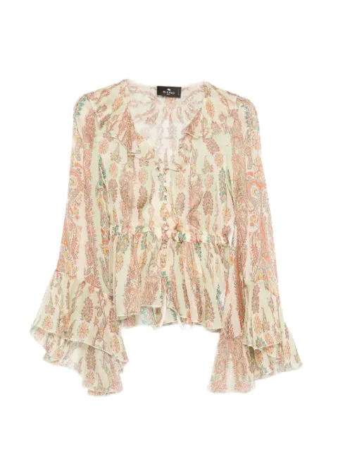 ETRO ruffled paisly-print blouse