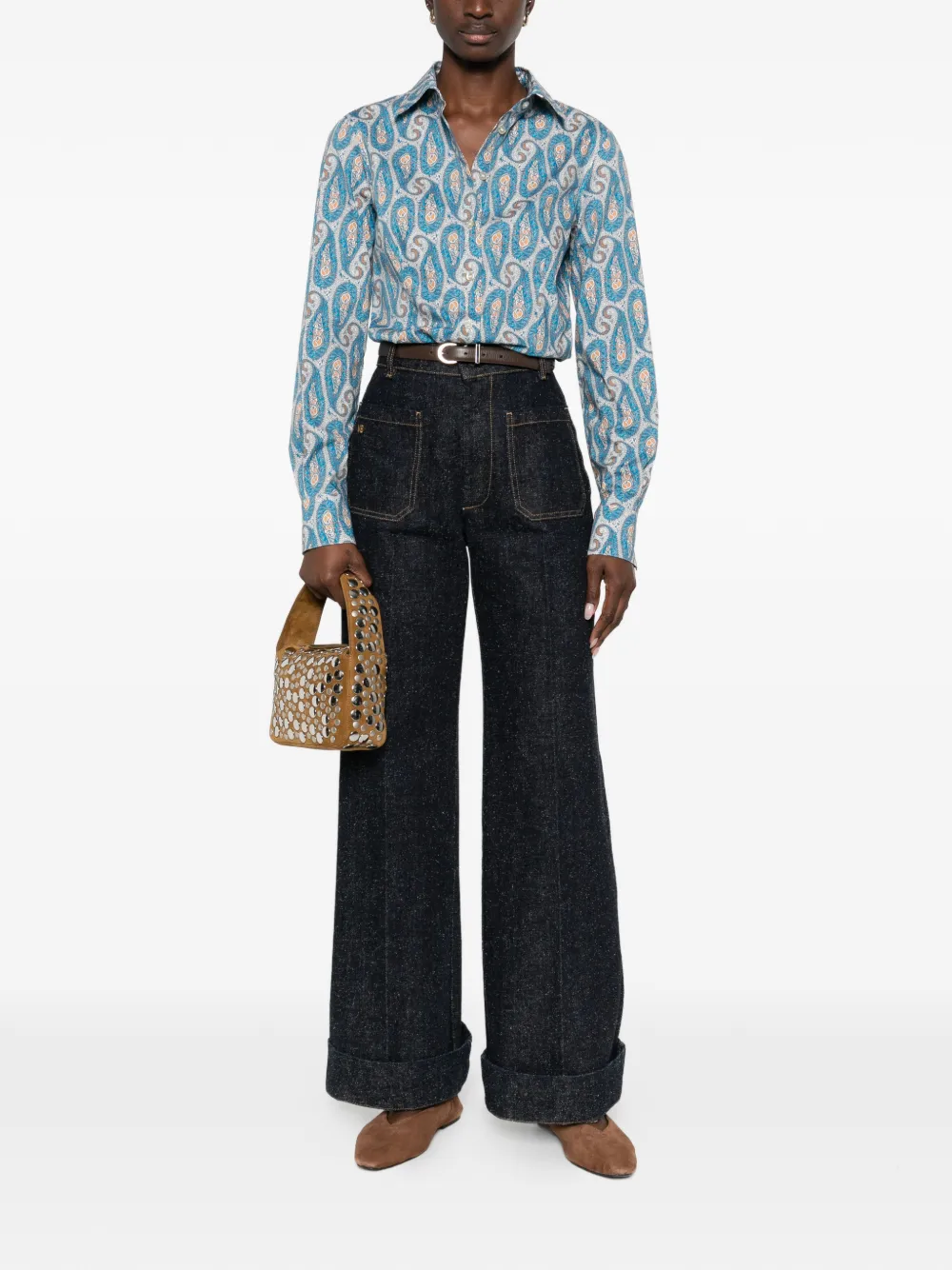 ETRO paisley collared shirt - Blauw