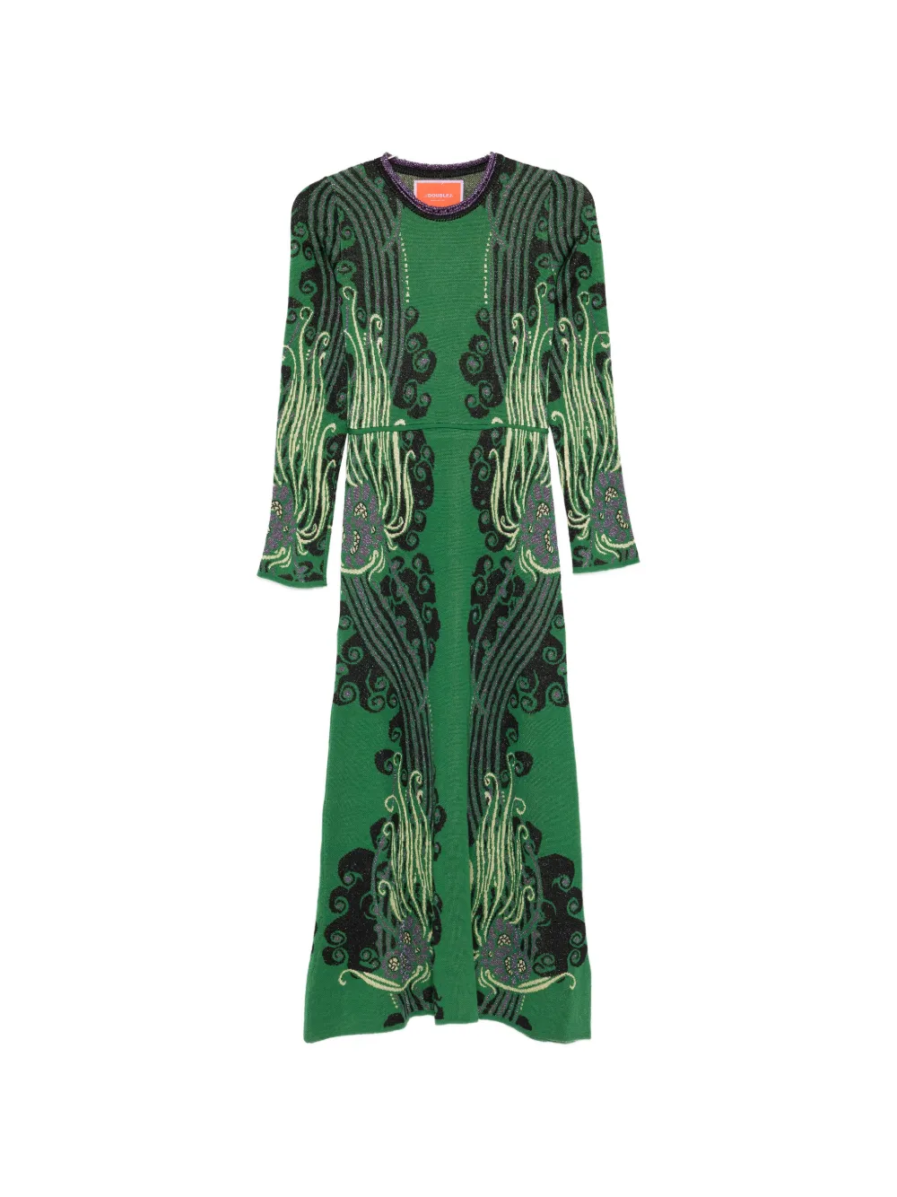La DoubleJ floral-print midi dress - Verde