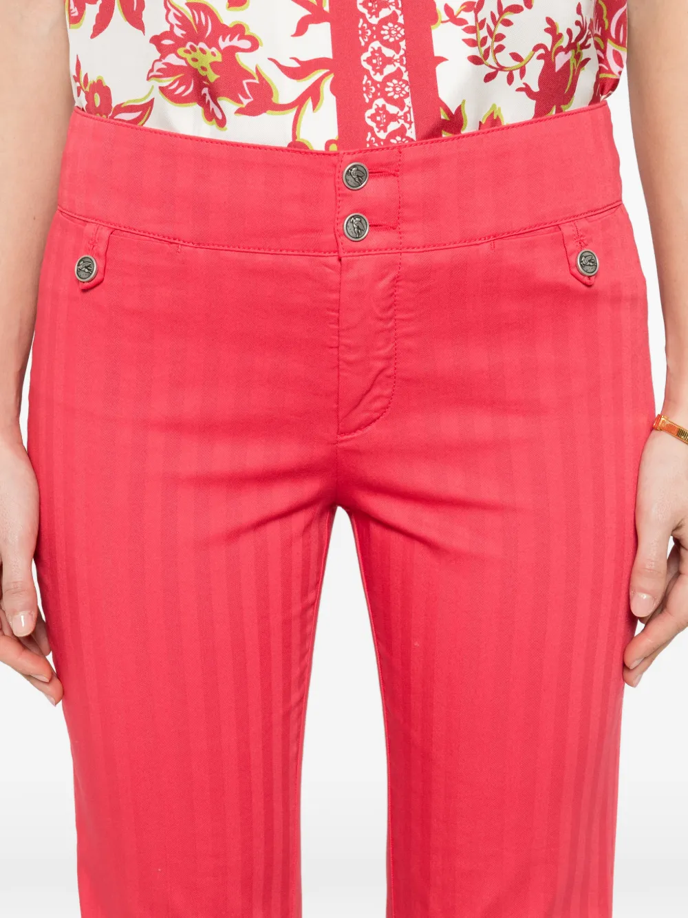 ETRO Straight broek met zakken aan de voorkant Roze