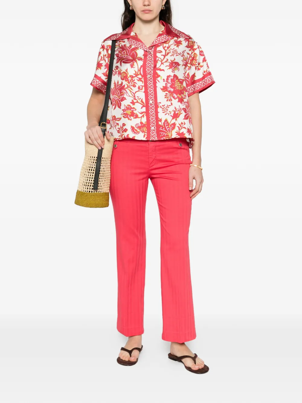 ETRO Straight broek met zakken aan de voorkant Roze