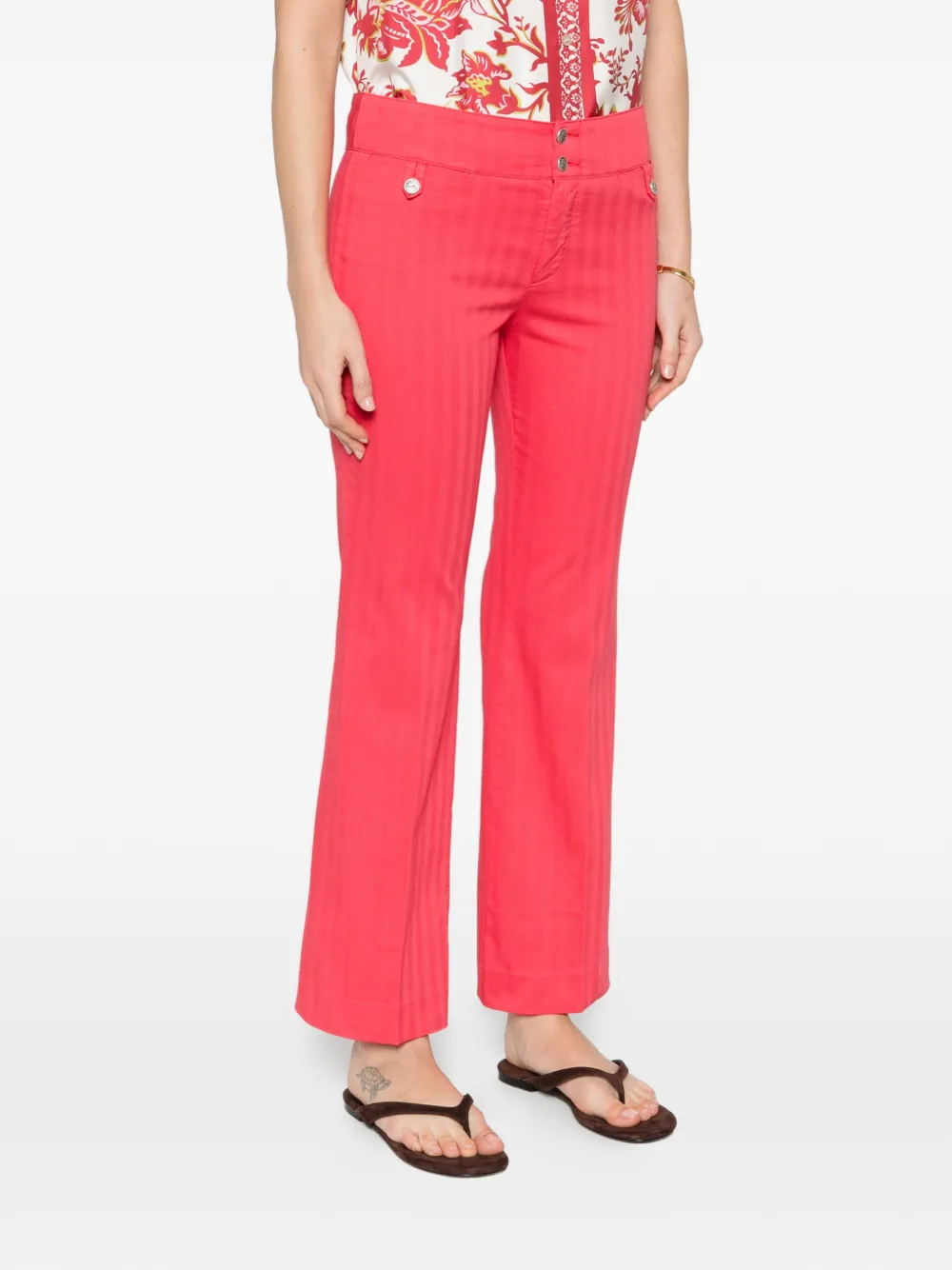 ETRO Straight broek met zakken aan de voorkant Roze