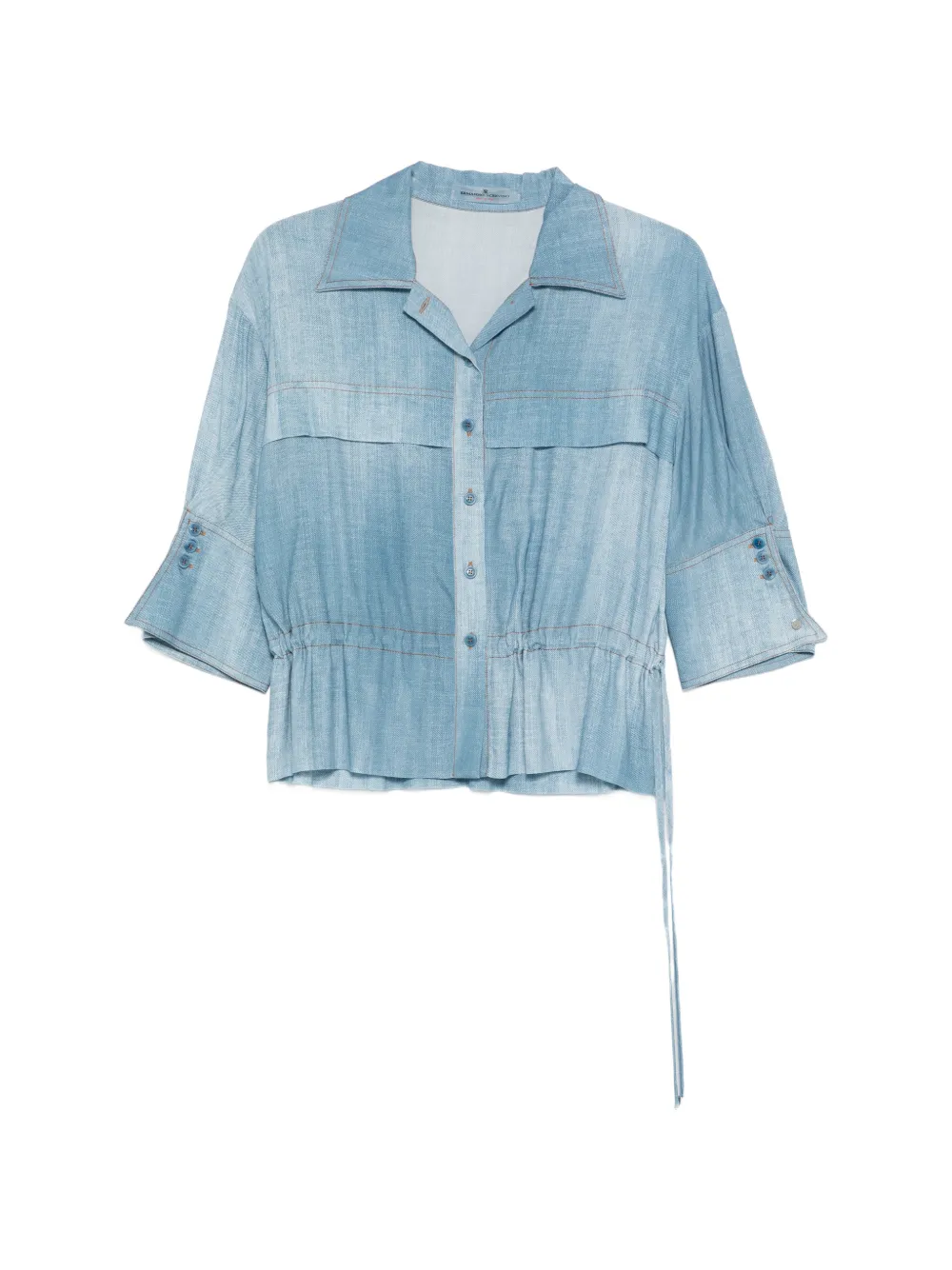 Ermanno Scervino buttoned topstitched blouse - Blu