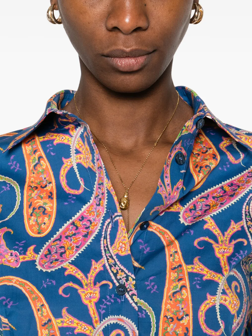 Etro Paisley-pattern Shirt In Blue