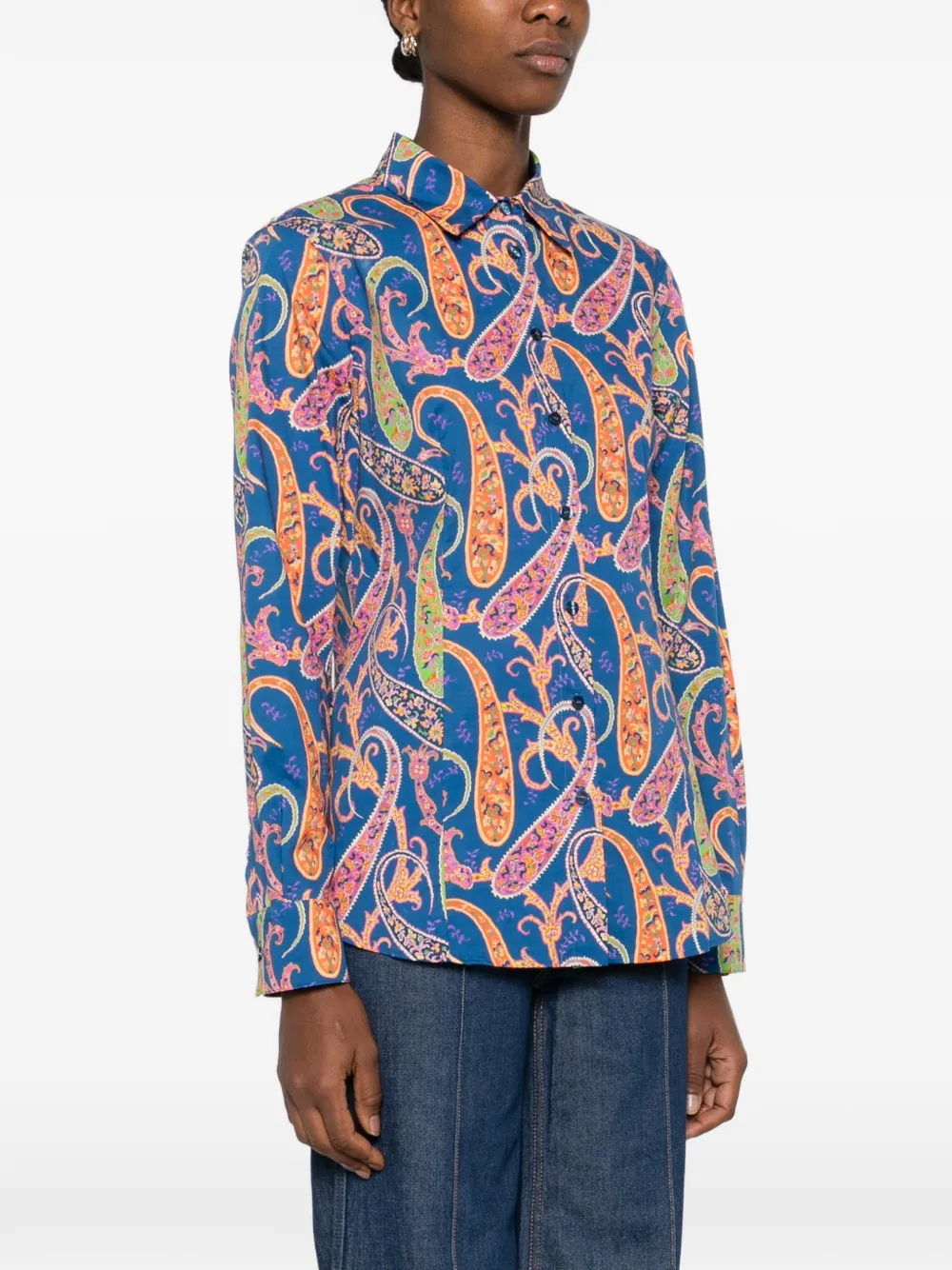 Etro Paisley-pattern Shirt In Blue