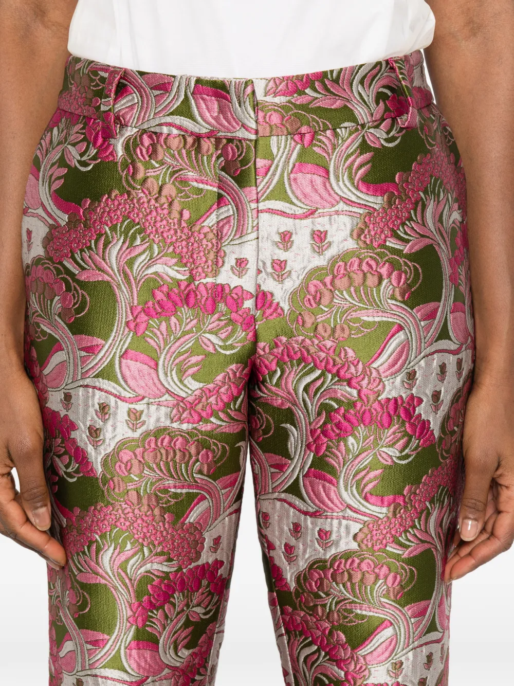 La DoubleJ Broek met bloemenprint Groen