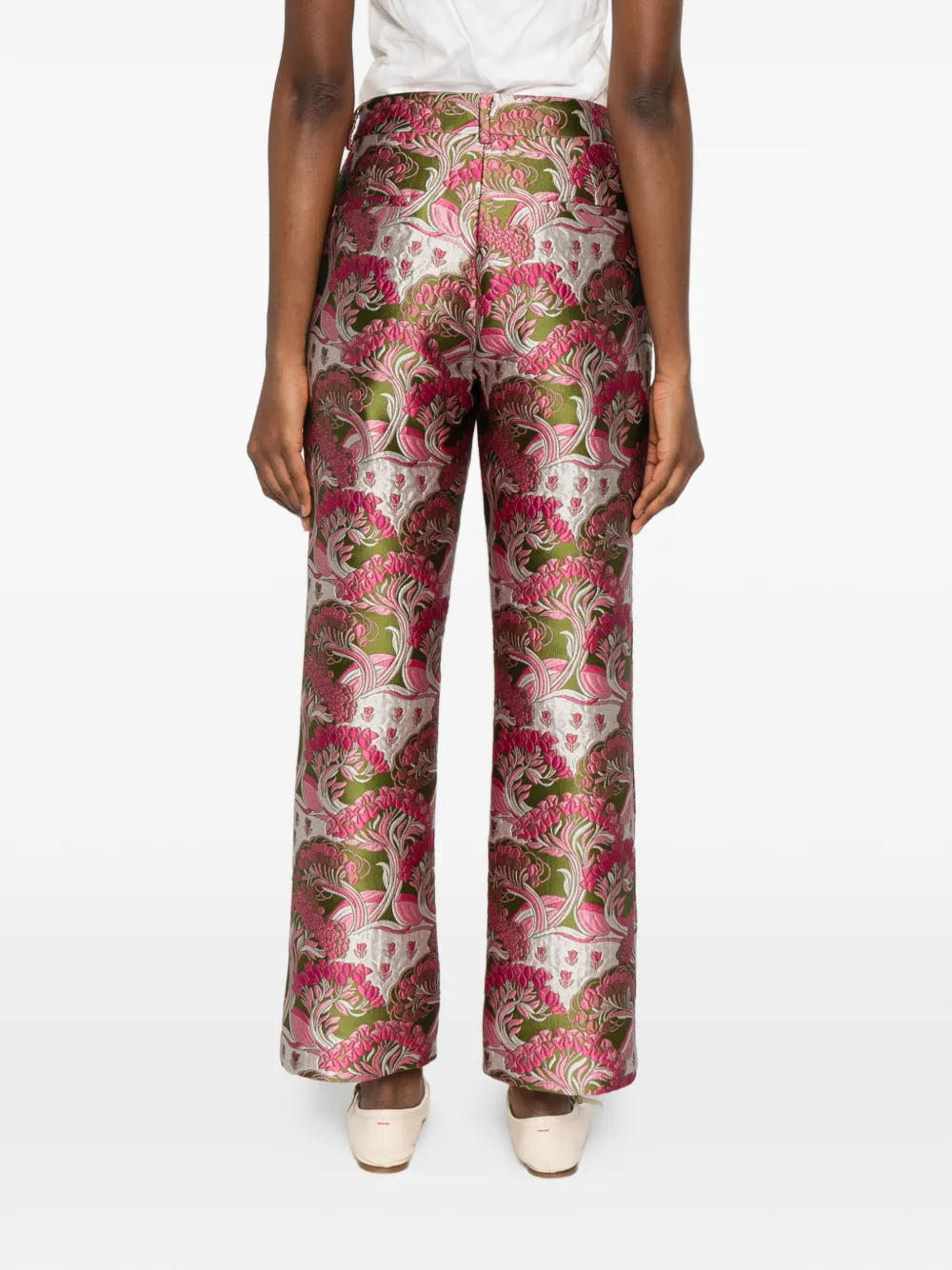 La DoubleJ Broek met bloemenprint Groen
