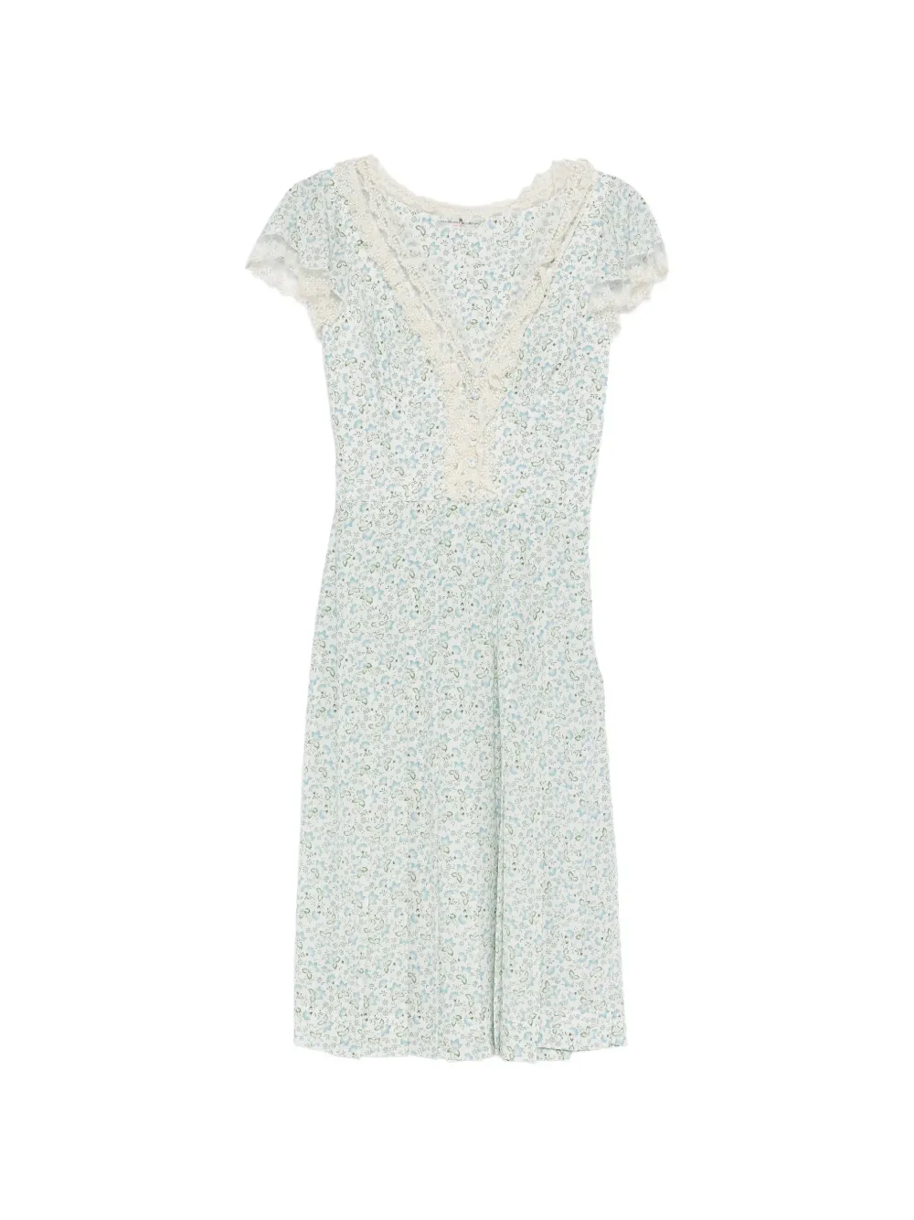 Ermanno Scervino floral-pattern lace-trim dress - Bianco