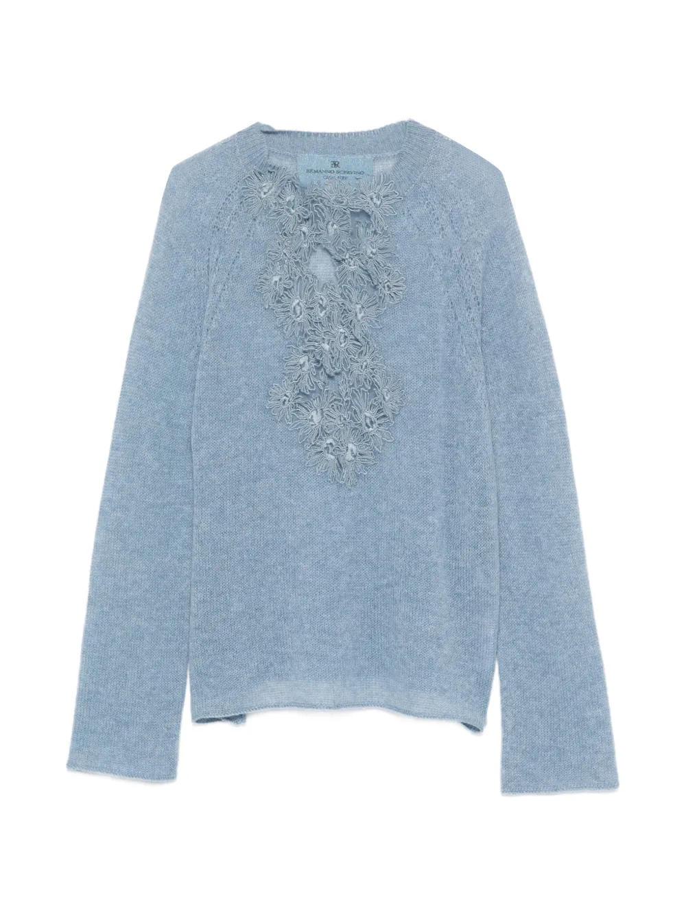 Ermanno Scervino floral-appliqué sweater - Blu