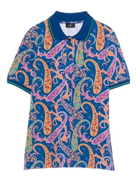 ETRO playera tipo polo con cuello de cachemira