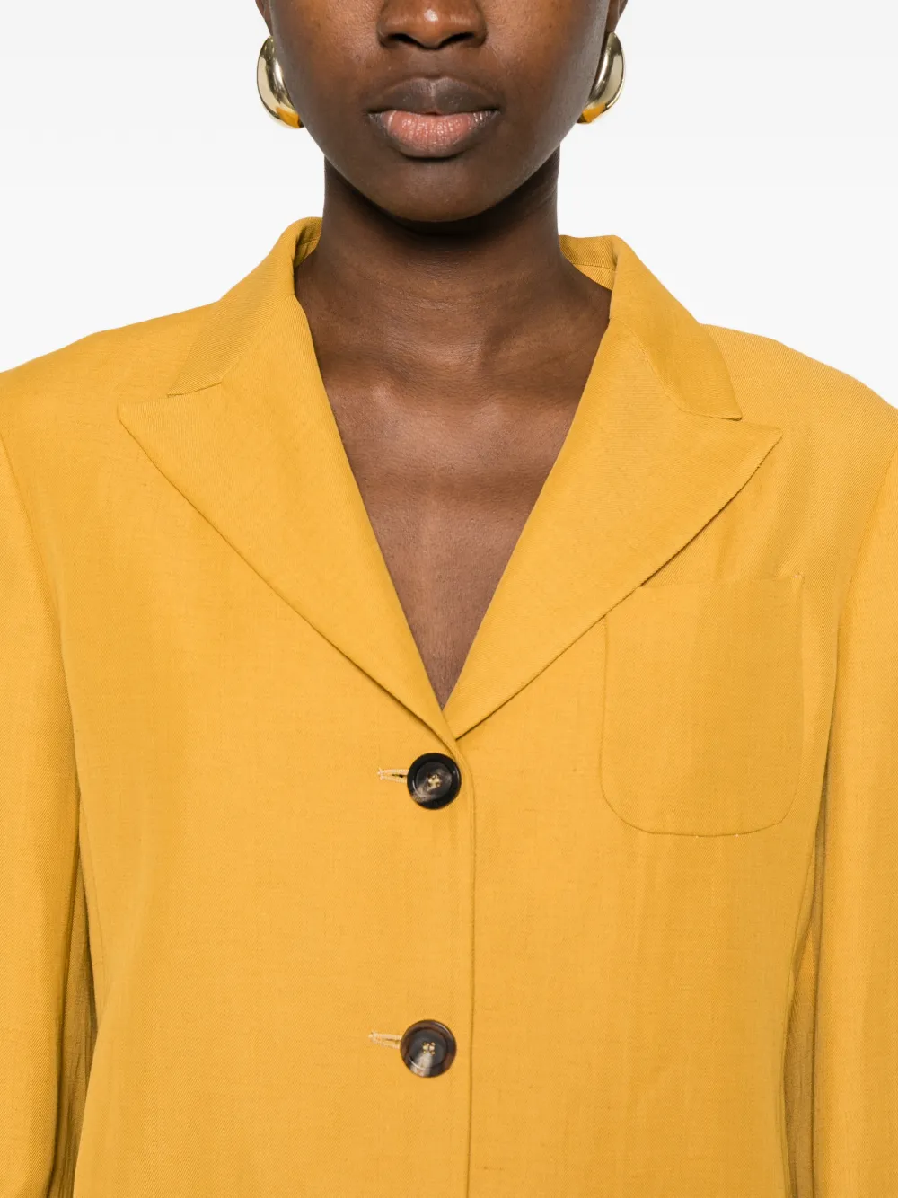 Fabiana Filippi Blazer met zak en knopen Geel