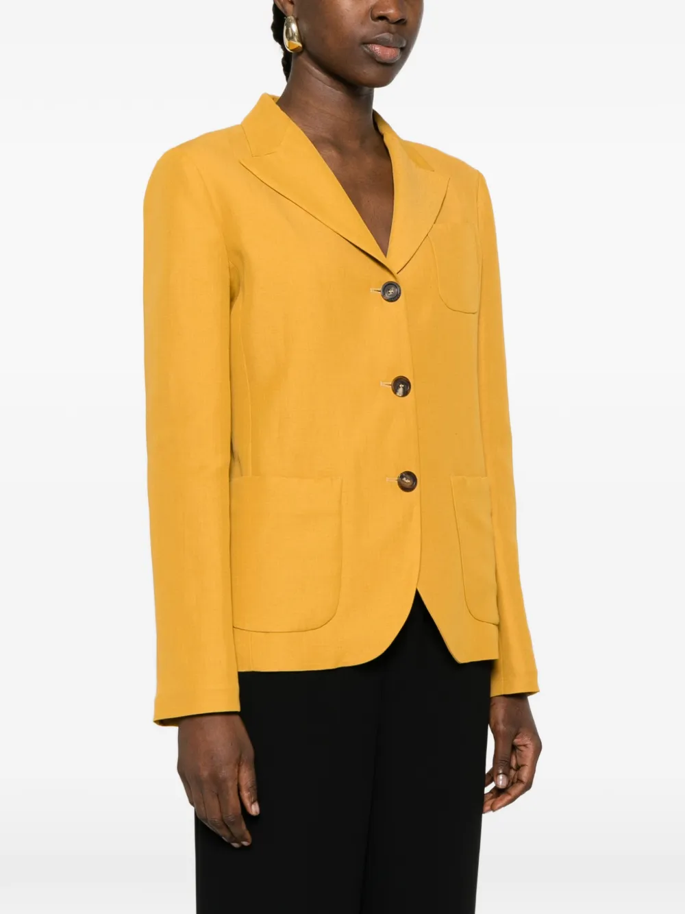 Fabiana Filippi Blazer met zak en knopen Geel