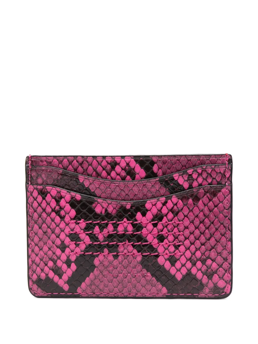 Ganni Snake-effect Logo Cardholder - Pink 