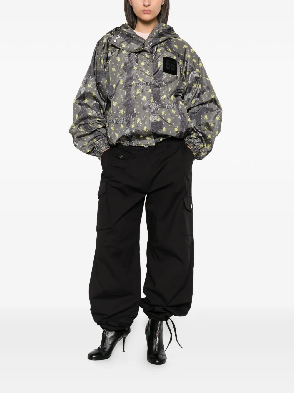 GANNI Flyweight nylon jack Grijs
