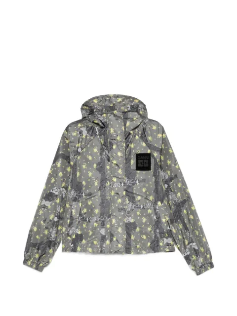 GANNI floral-print hooded jacket