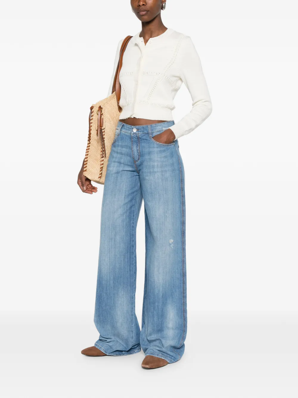 Ermanno Scervino Jeans met wijde pijpen Blauw