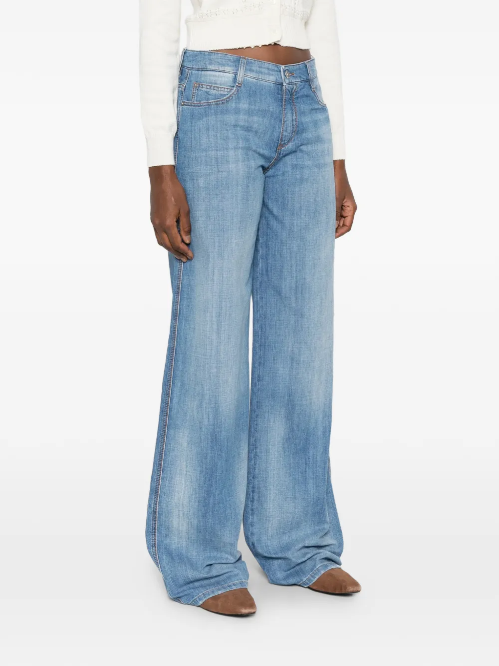 Ermanno Scervino Jeans met wijde pijpen Blauw
