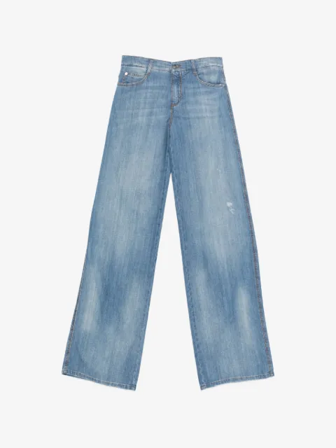 Ermanno Scervino wide-leg logo-patch jeans 