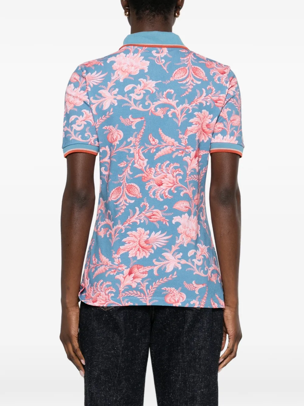 ETRO Poloshirt met bloemenprint Blauw