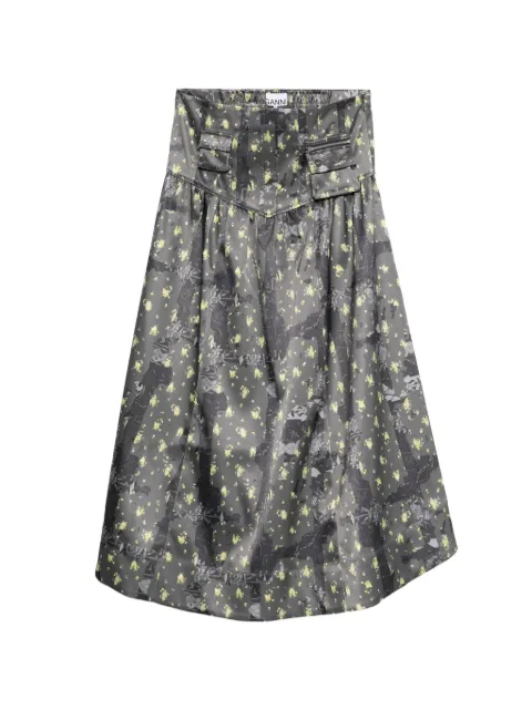 GANNI — pocket floral maxi skirt