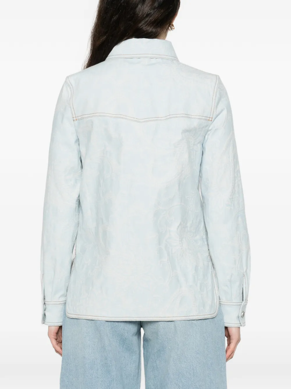 ETRO Blouse met paisley-print en borstzak Blauw