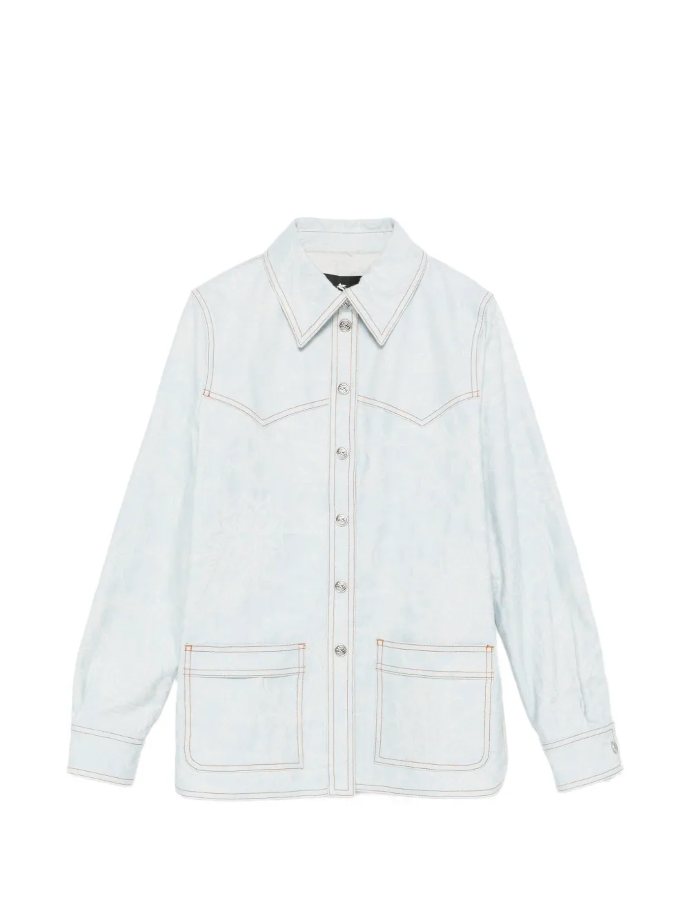 ETRO front-pocket paisley-print shirt - Blu