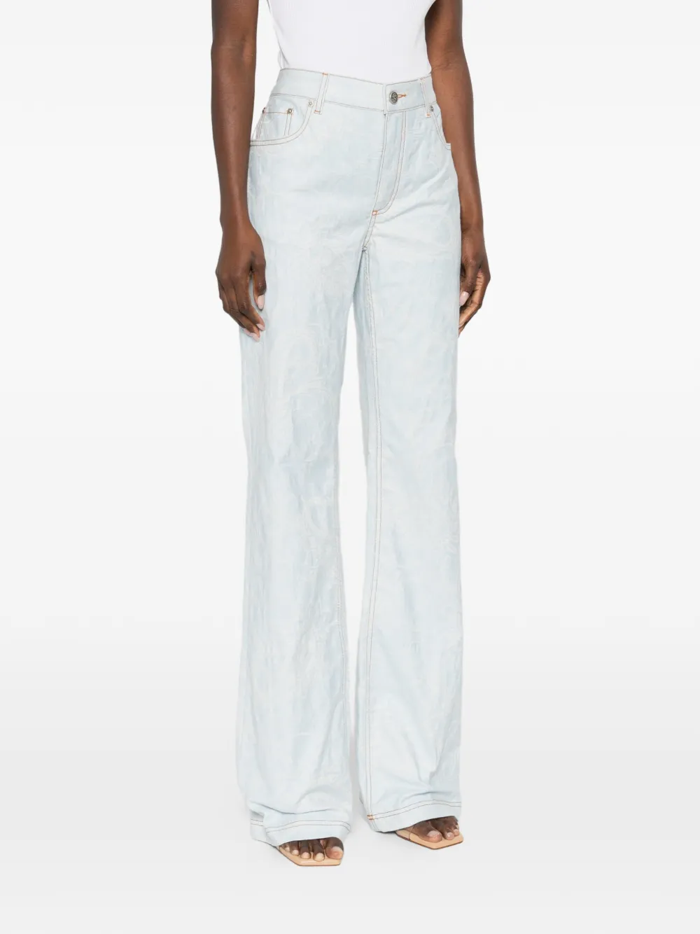 ETRO Broek met bloemen Blauw
