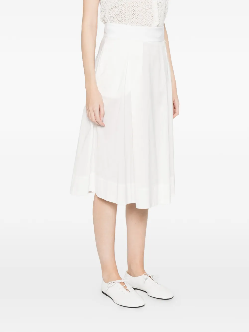  Herno Pleated Midi Skirt - White 