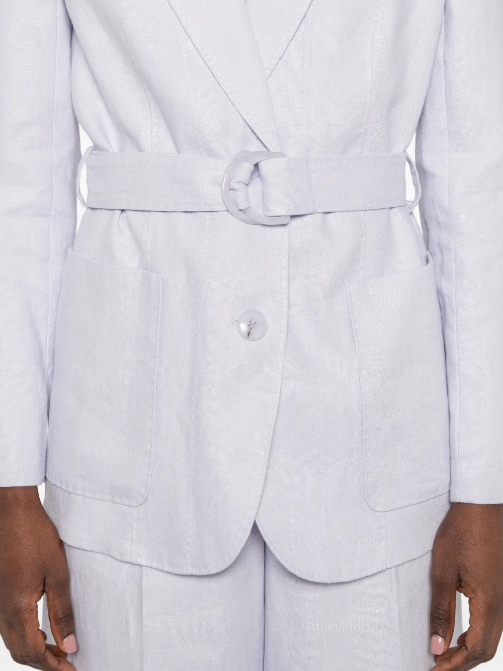 ZIMMERMANN Blazer met ceintuur en enkele rij knopen Paars