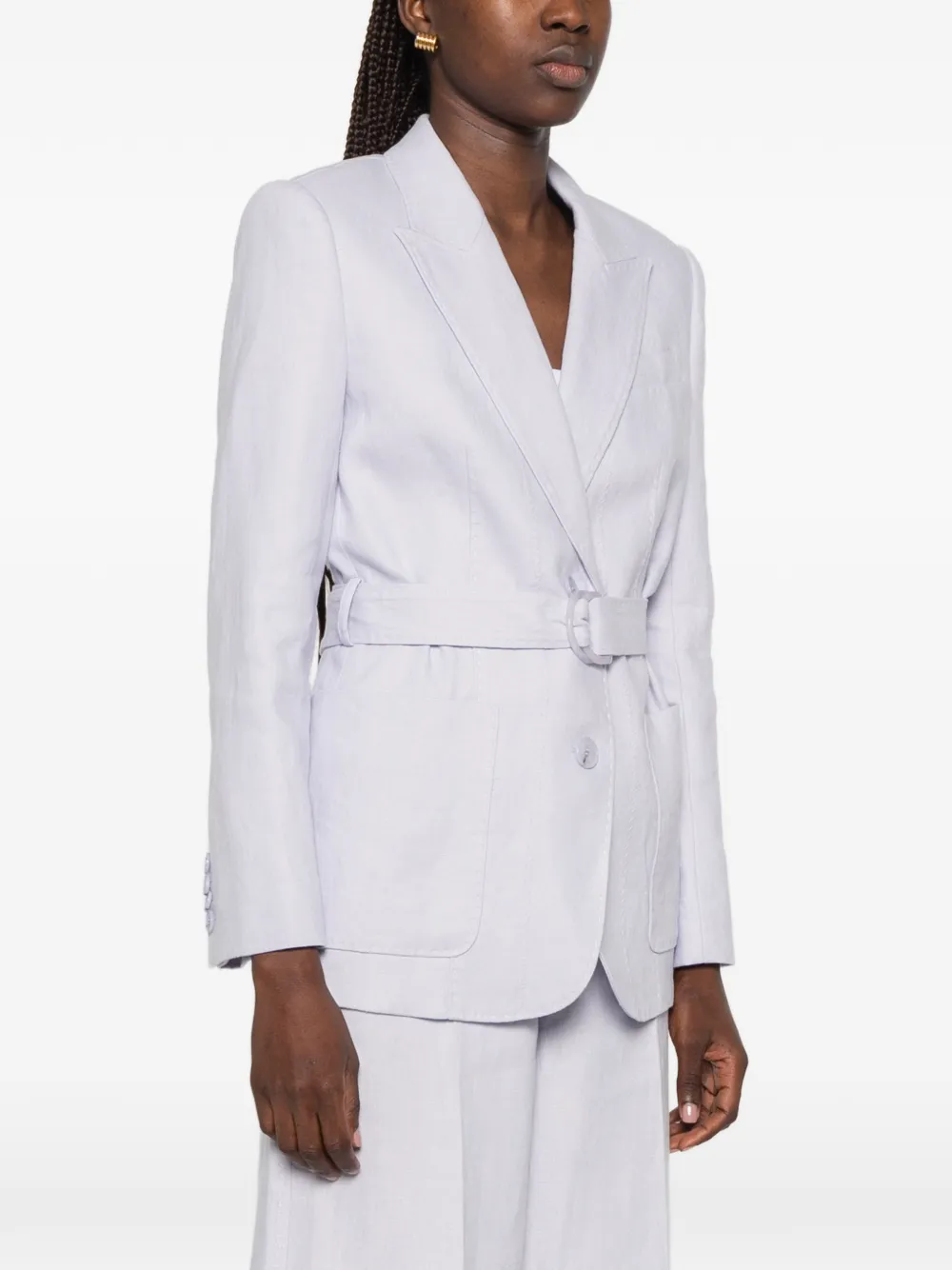 ZIMMERMANN Blazer met ceintuur en enkele rij knopen Paars