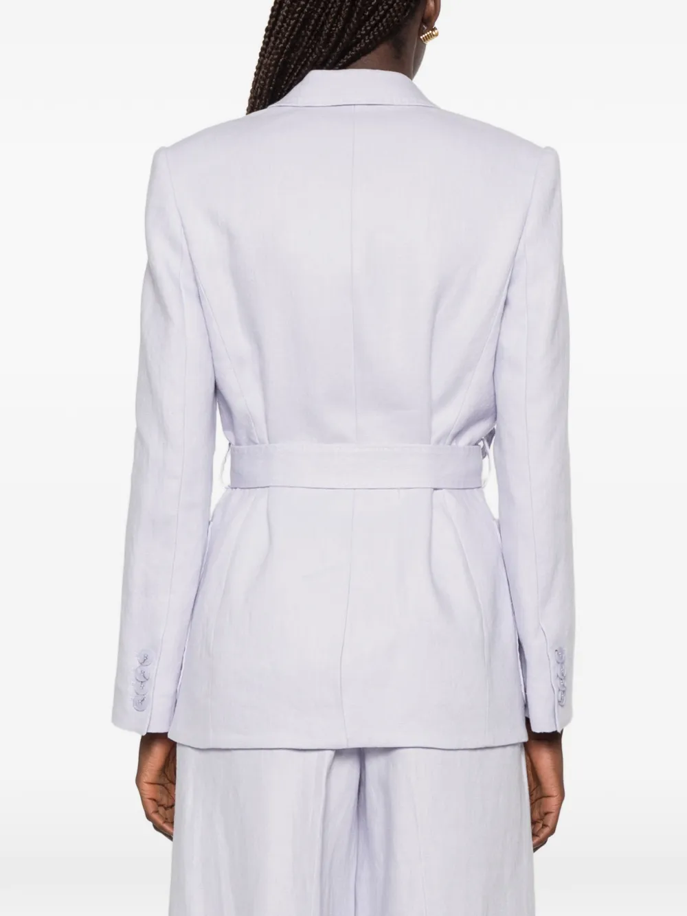 ZIMMERMANN Blazer met ceintuur en enkele rij knopen Paars