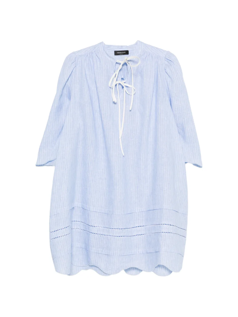 Fabiana Filippi tie-neck scalloped midi dress - Blu