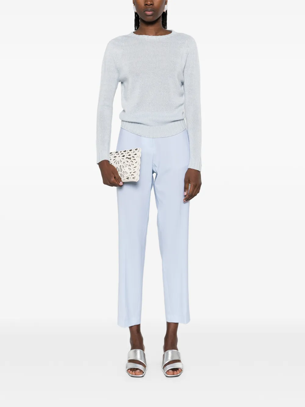 Fabiana Filippi Broek met textuur Blauw