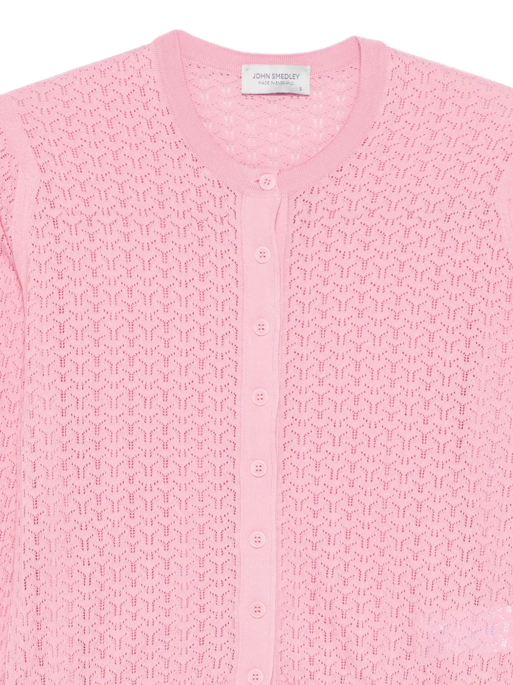 John Smedley Roxburgh pointelle gebreid vest Roze