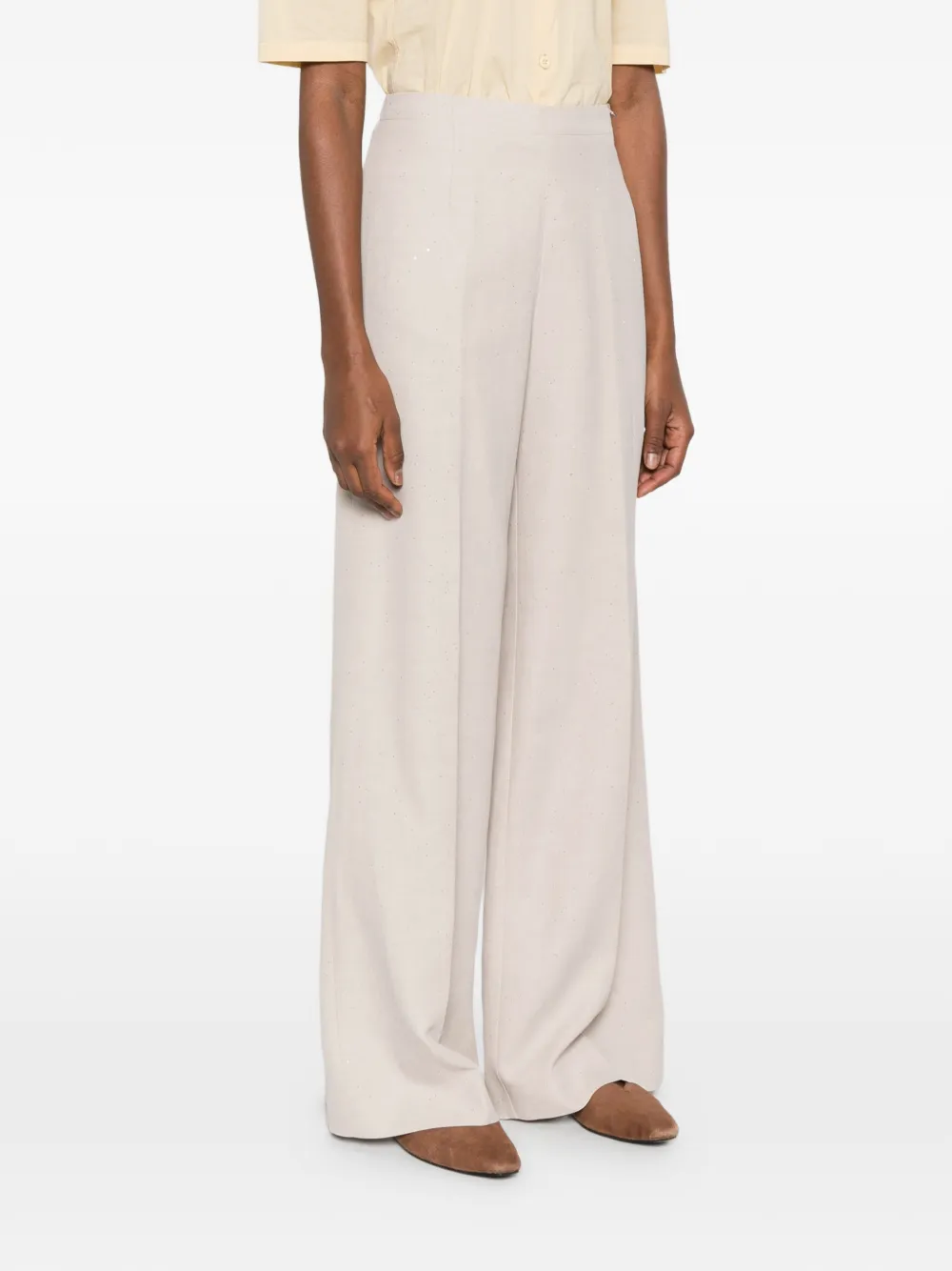 Herno Broek met logoplakkaat Beige