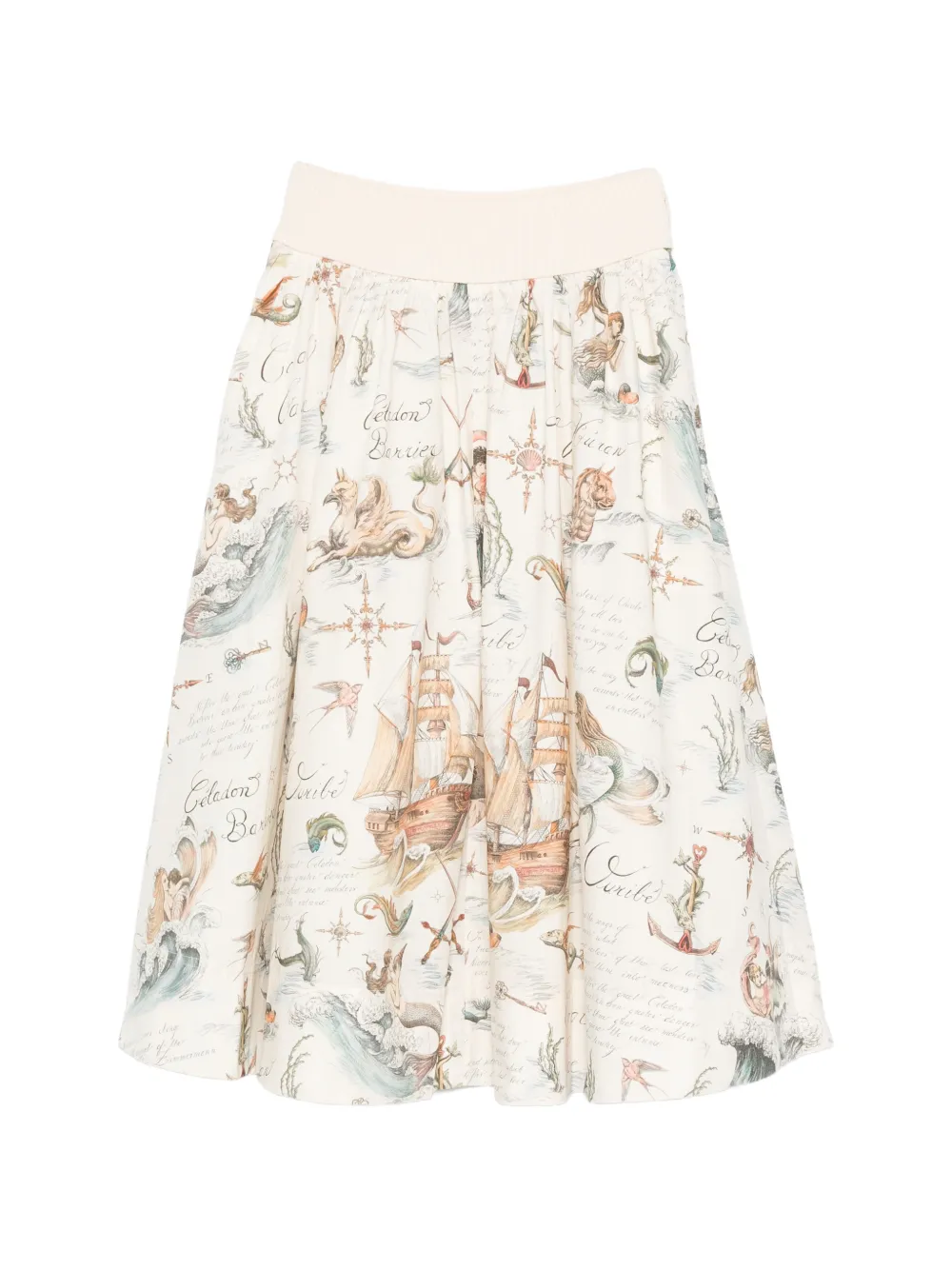 ZIMMERMANN ribbed printed midi skirt - Toni neutri