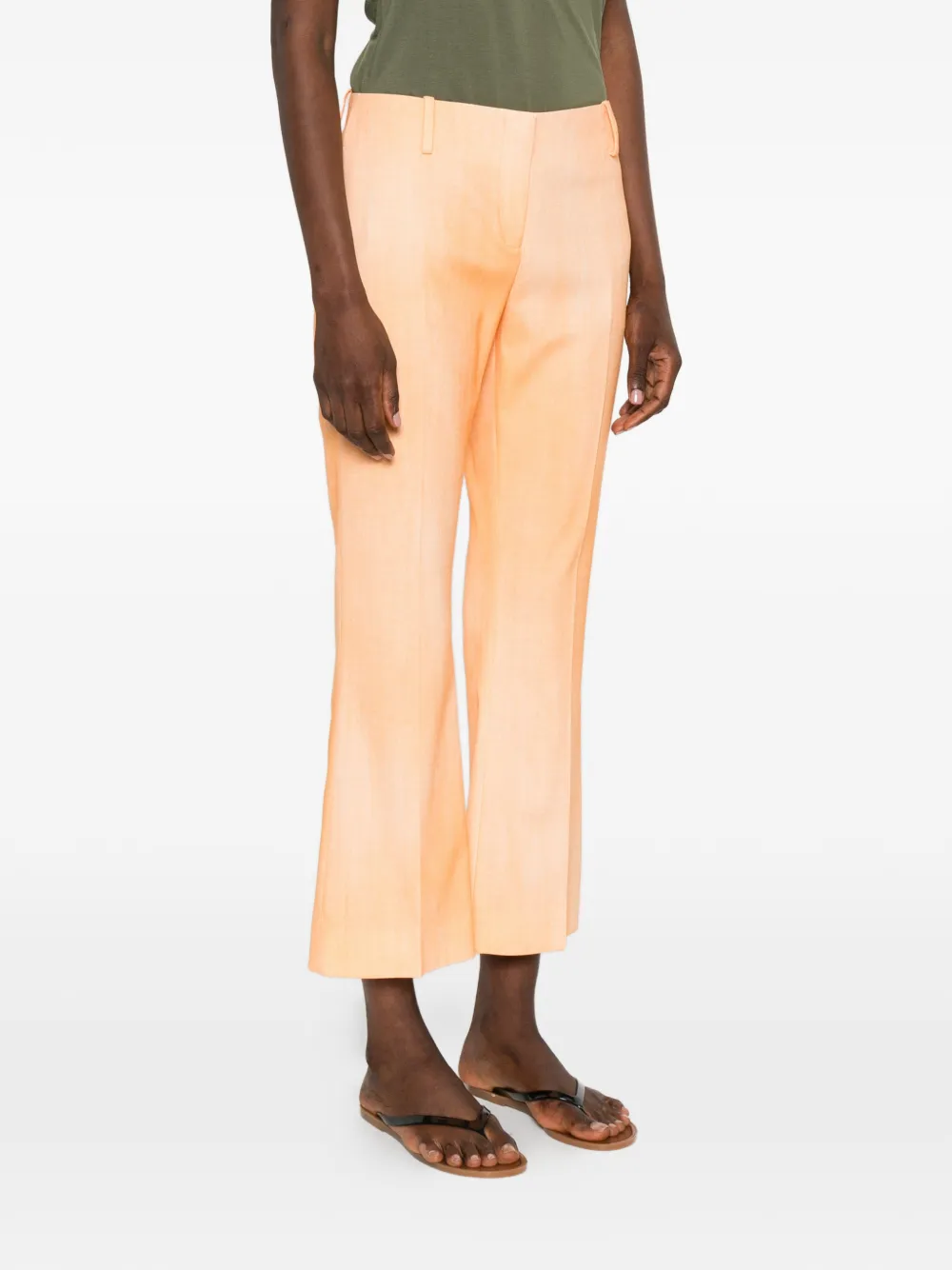 Ermanno Scervino Geplooide broek met ceintuur Oranje