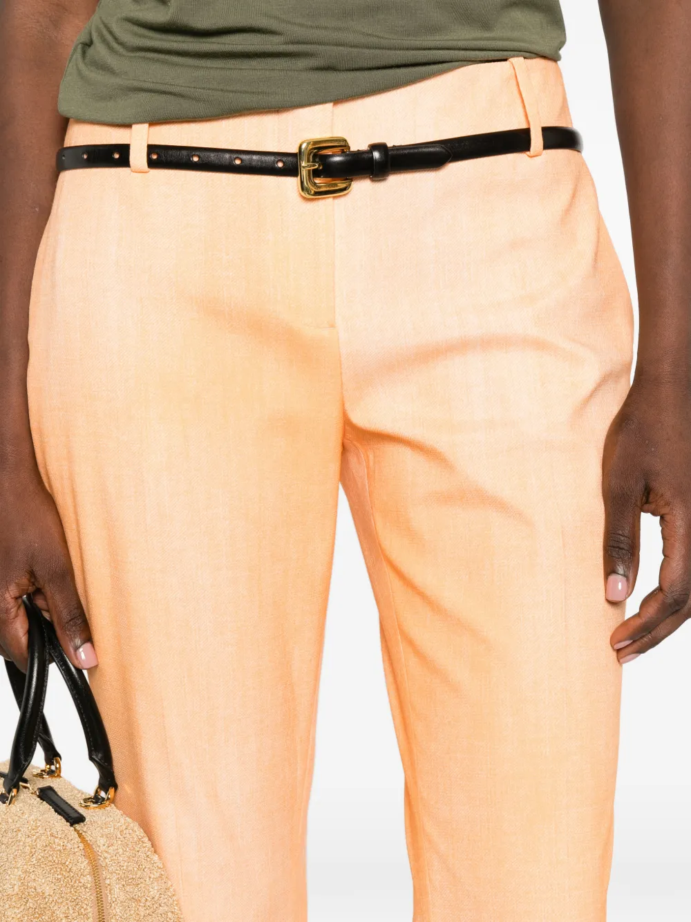 Ermanno Scervino Geplooide broek met ceintuur Oranje